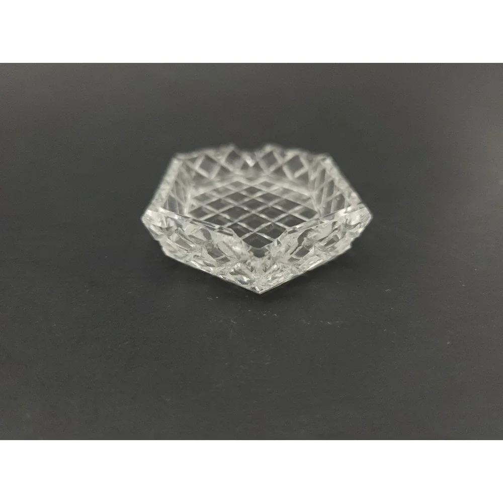 Vtg Set Of 4 Diamond Pattern Small Ashtrays Or Salt Cellars W/ Toothpick Holder‎